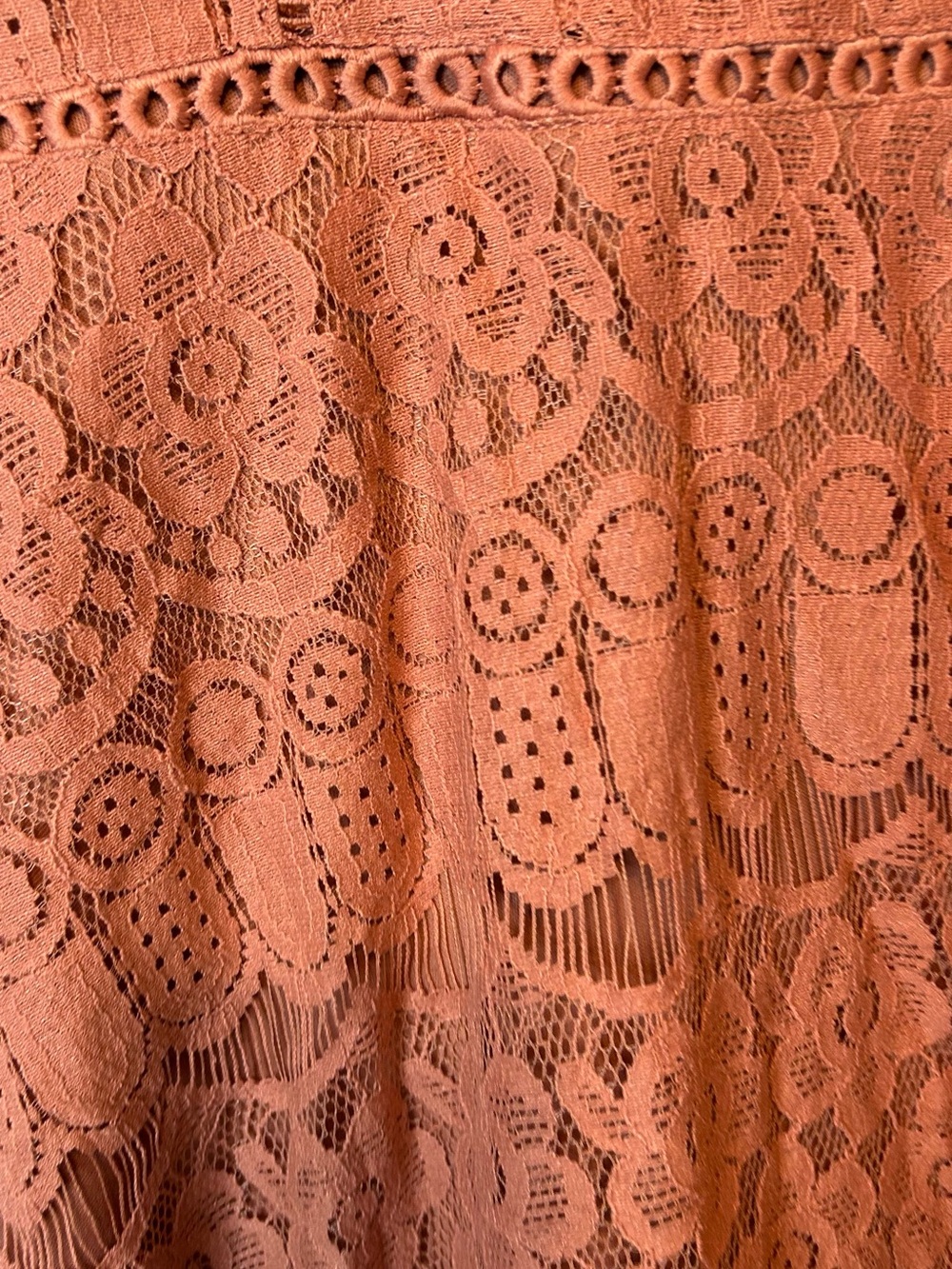 Blu Pepper Women’s Large Lace Overlay Dress Knee Length Salmon New 68 - Picture 3 of 9